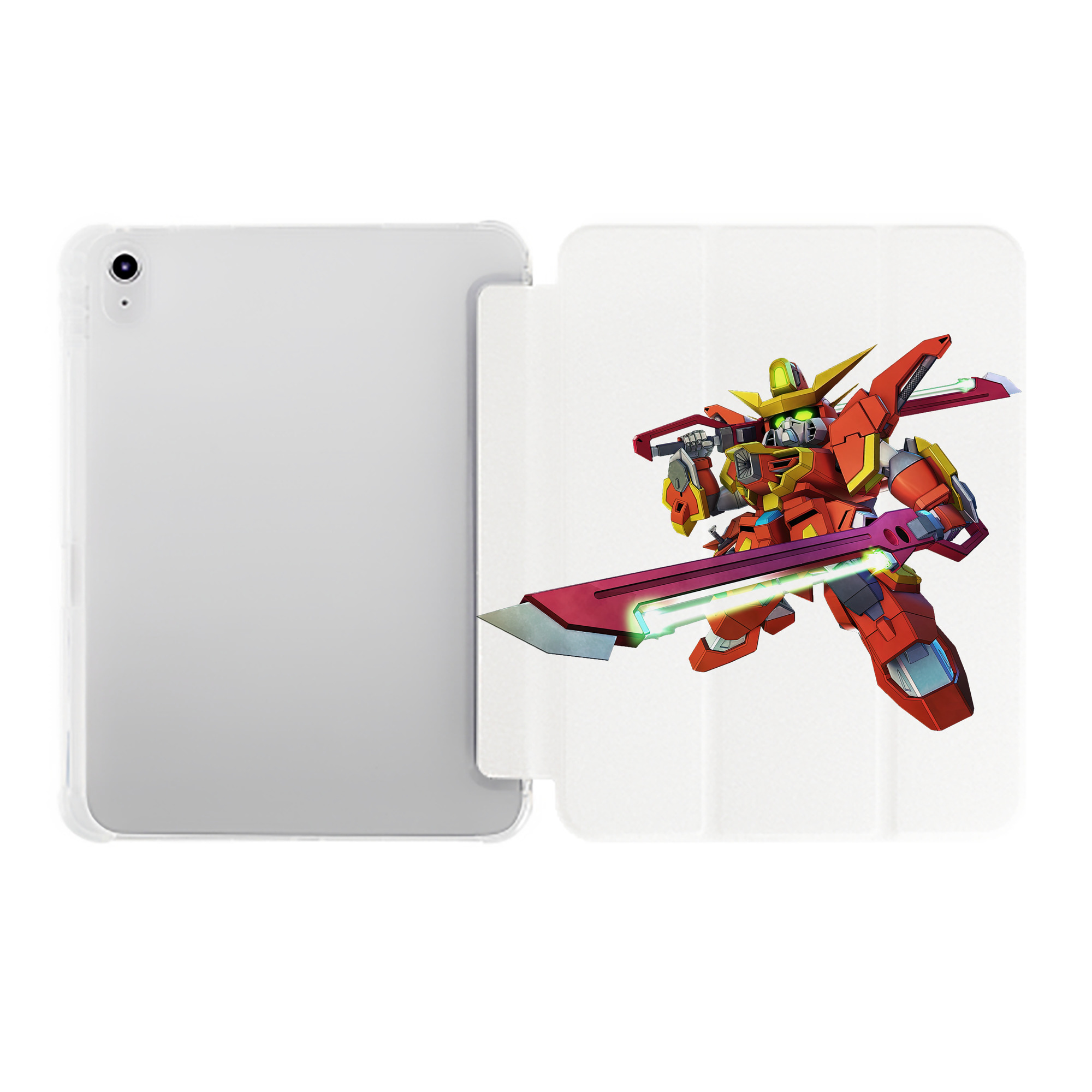 （画像用） 機動戦士ガンダム Mobile Suit Gundam IPad ケース ペン収納付き 三つ折りスタンド PUレザー×シリコン 対応機種9.5/10.5/10.9インチ